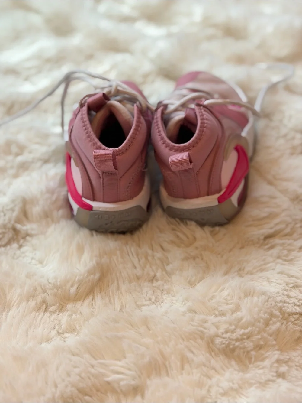 Nike Kids Pink Sneakers with Bright Pink Swoosh